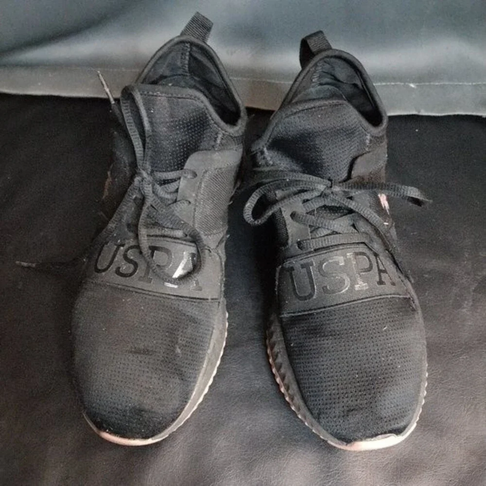 US Polo ASSN Black + Pink Sneakers / Tennis Shoes - Size 8.5